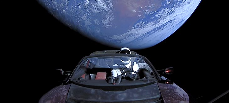 Picture of Tesla space man to accompany article about Elon Musk defamation lawsuit win